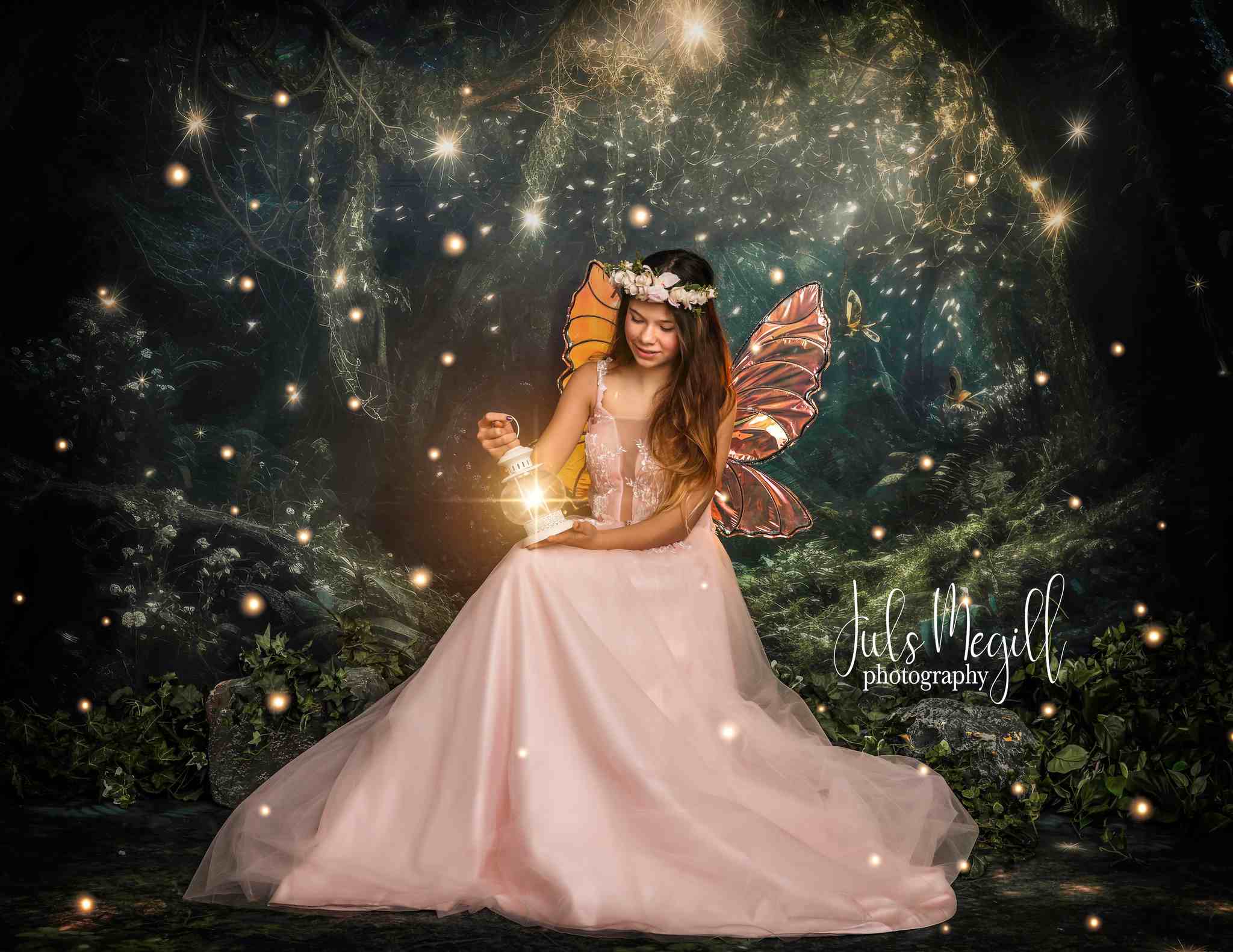 Kate Enchanted Fairy Night Backdrop+Forest Floor Designed by Mandy Ringe Photography - Kate Backdrop AU