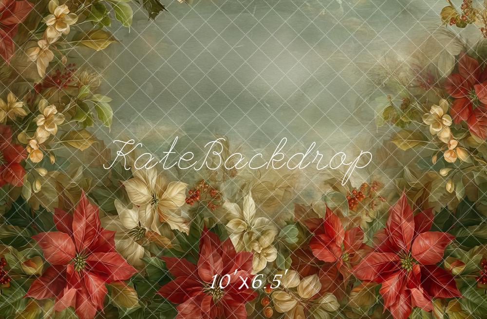 Kate Red Cream Flowers Backdrop Designed by Emetselch