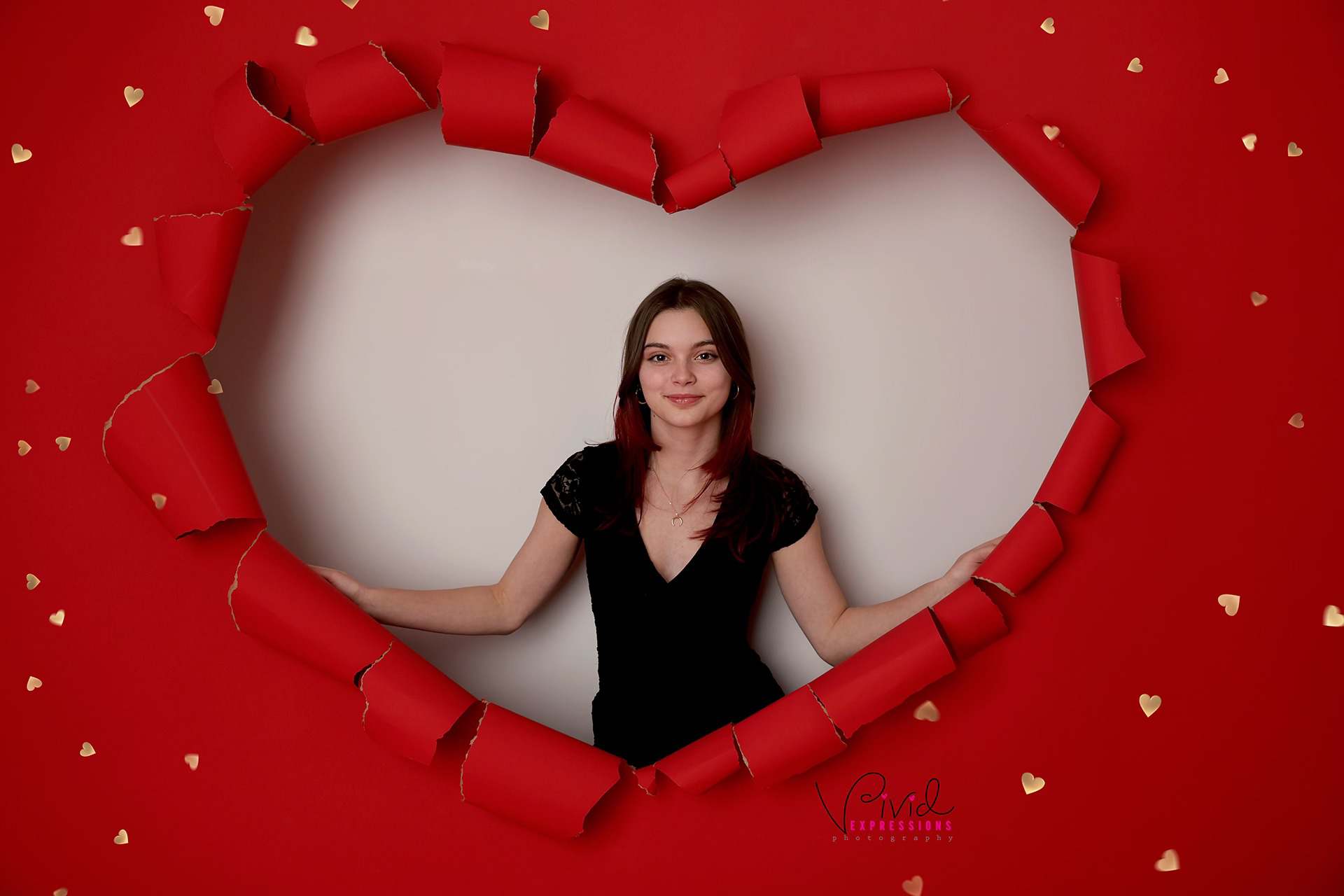 Kate Valentines Red Torn Heart Backdrop Designed by Melissa King
