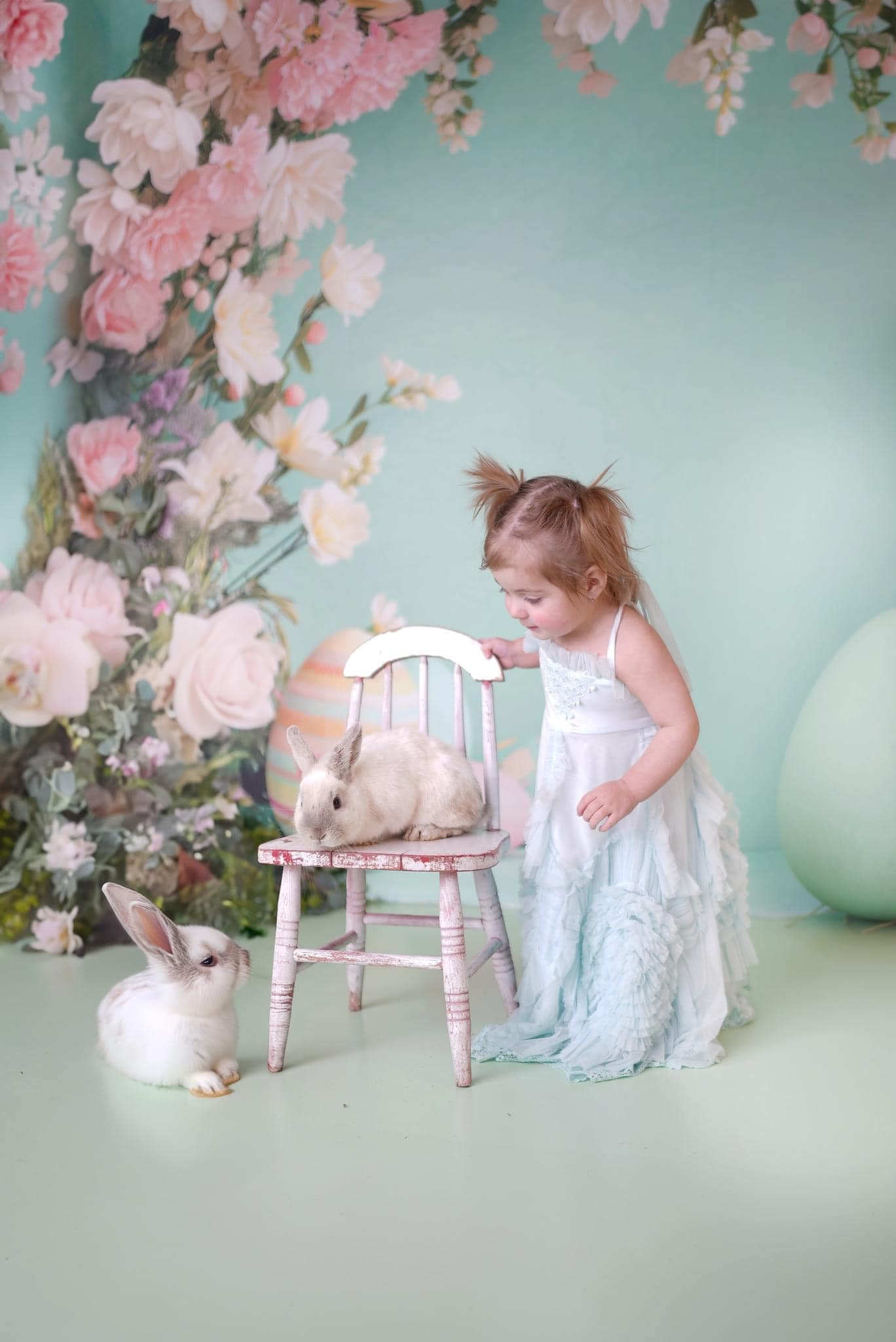 Kate Green Easter Backdrop with Flowers Designed by Patty Roberts