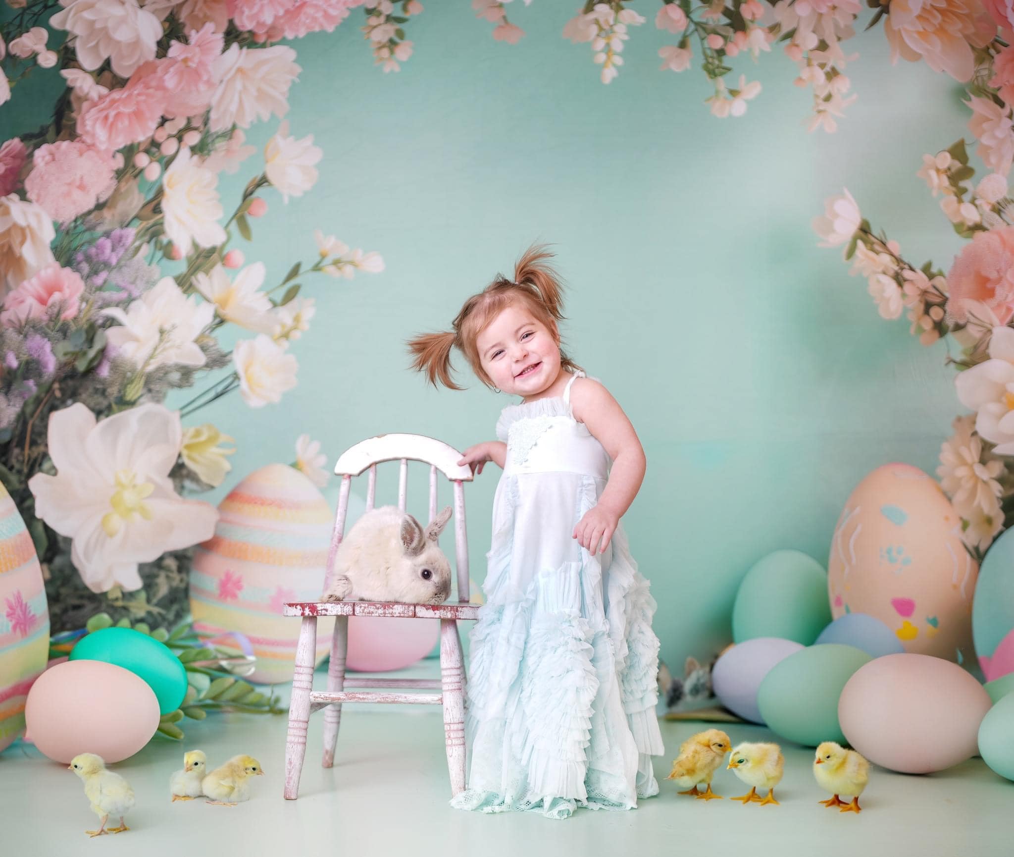 Kate Green Easter Backdrop with Flowers Designed by Patty Roberts