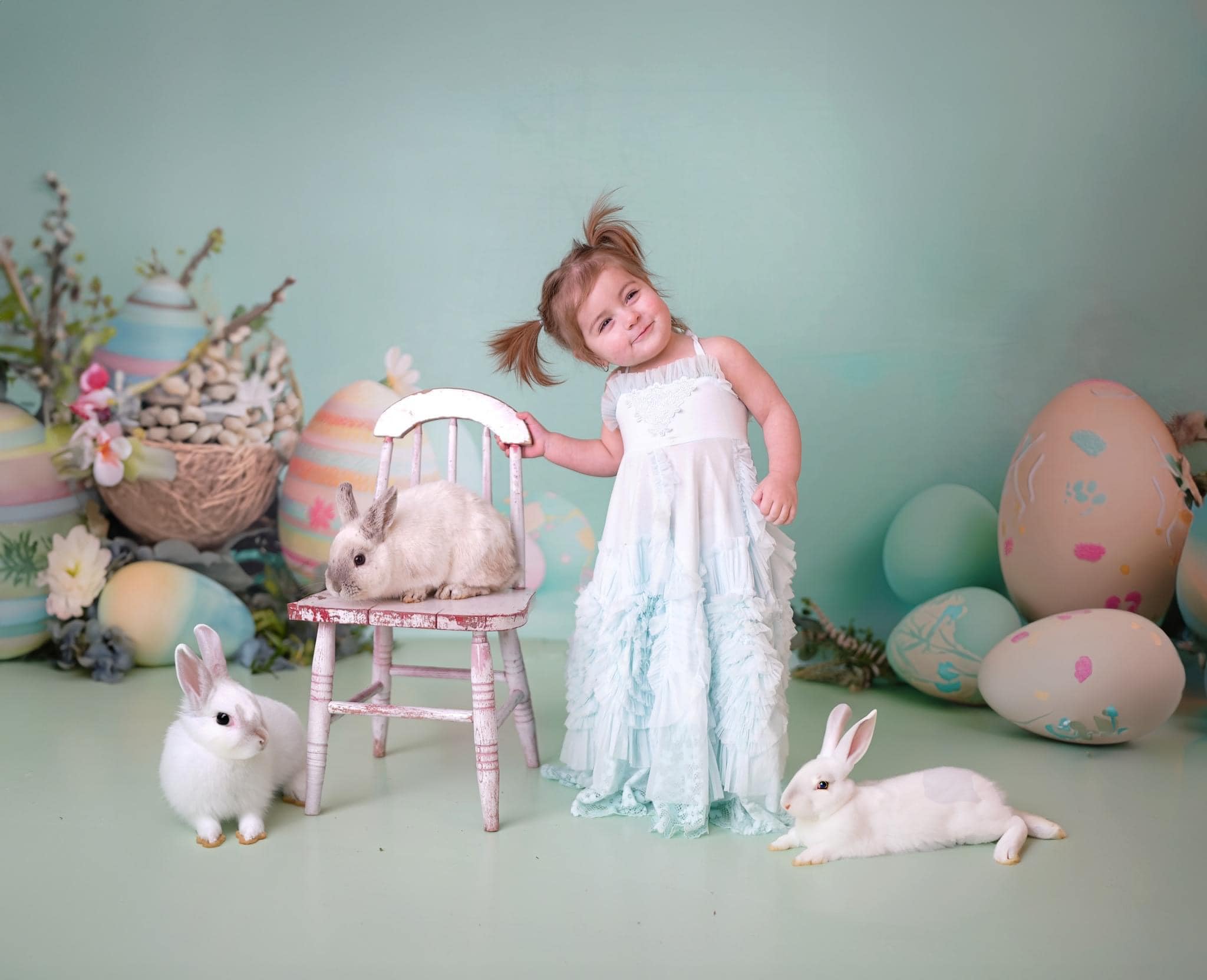 Kate Green Easter Backdrop with Flowers Designed by Patty Robertss - Kate Backdrop AU
