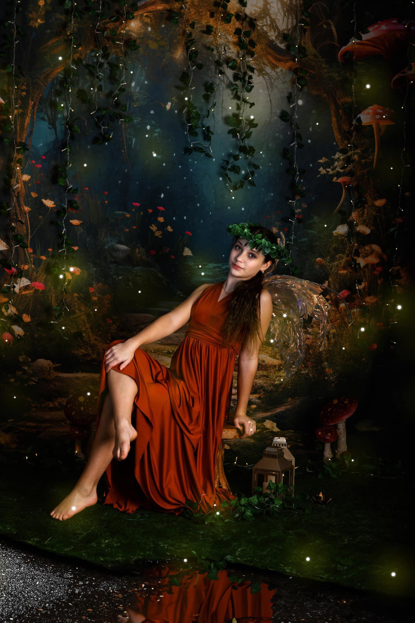 Kate Fantasy Firefly Mushroom Forest Backdrop Designed by Chain Photography