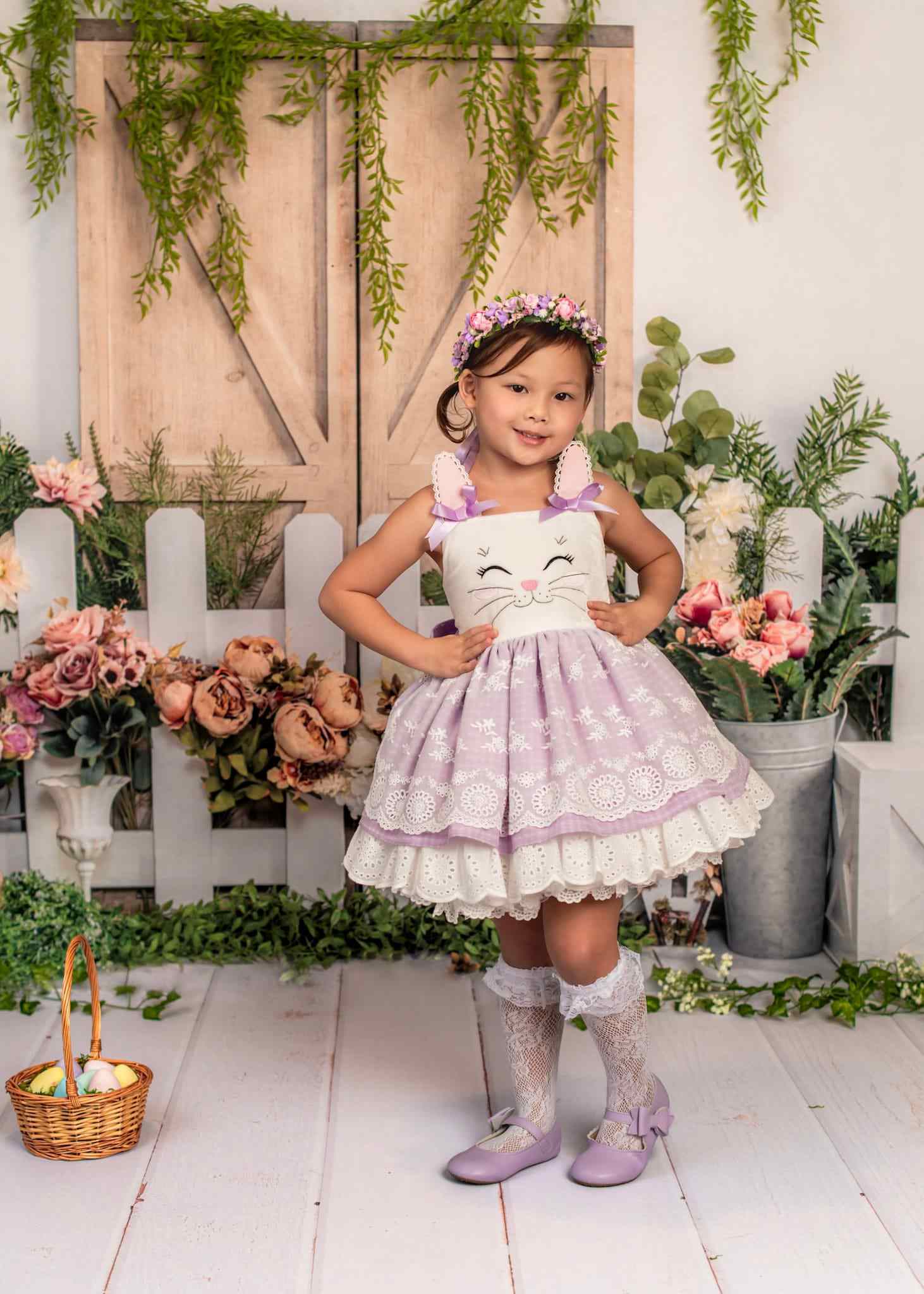 Kate Flower Fence Wooden Door Backdrop Designed by Emetselch - Kate Backdrop AU