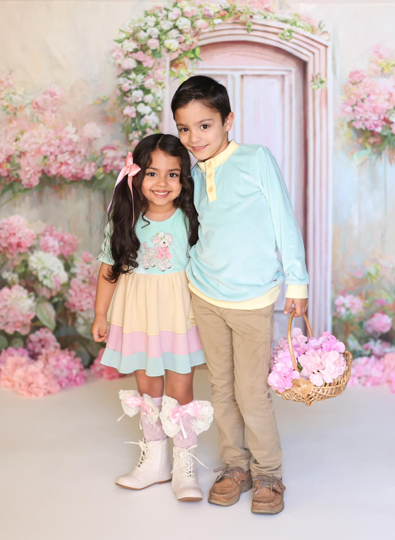 Kate Pink Door Flower Spring Backdrop Designed by Chain Photography - Kate Backdrop AU