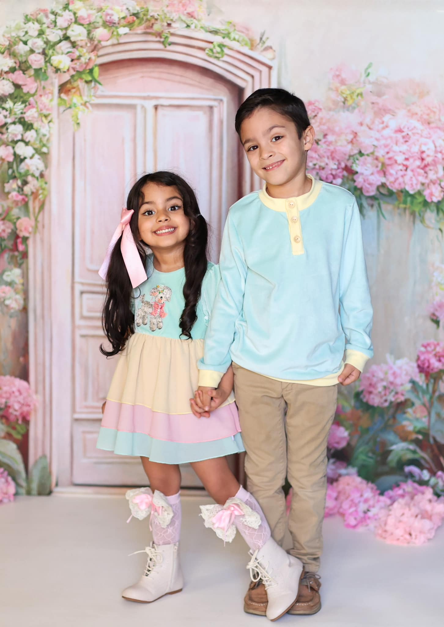 Kate Pink Door Flower Spring Backdrop Designed by Chain Photography - Kate Backdrop AU