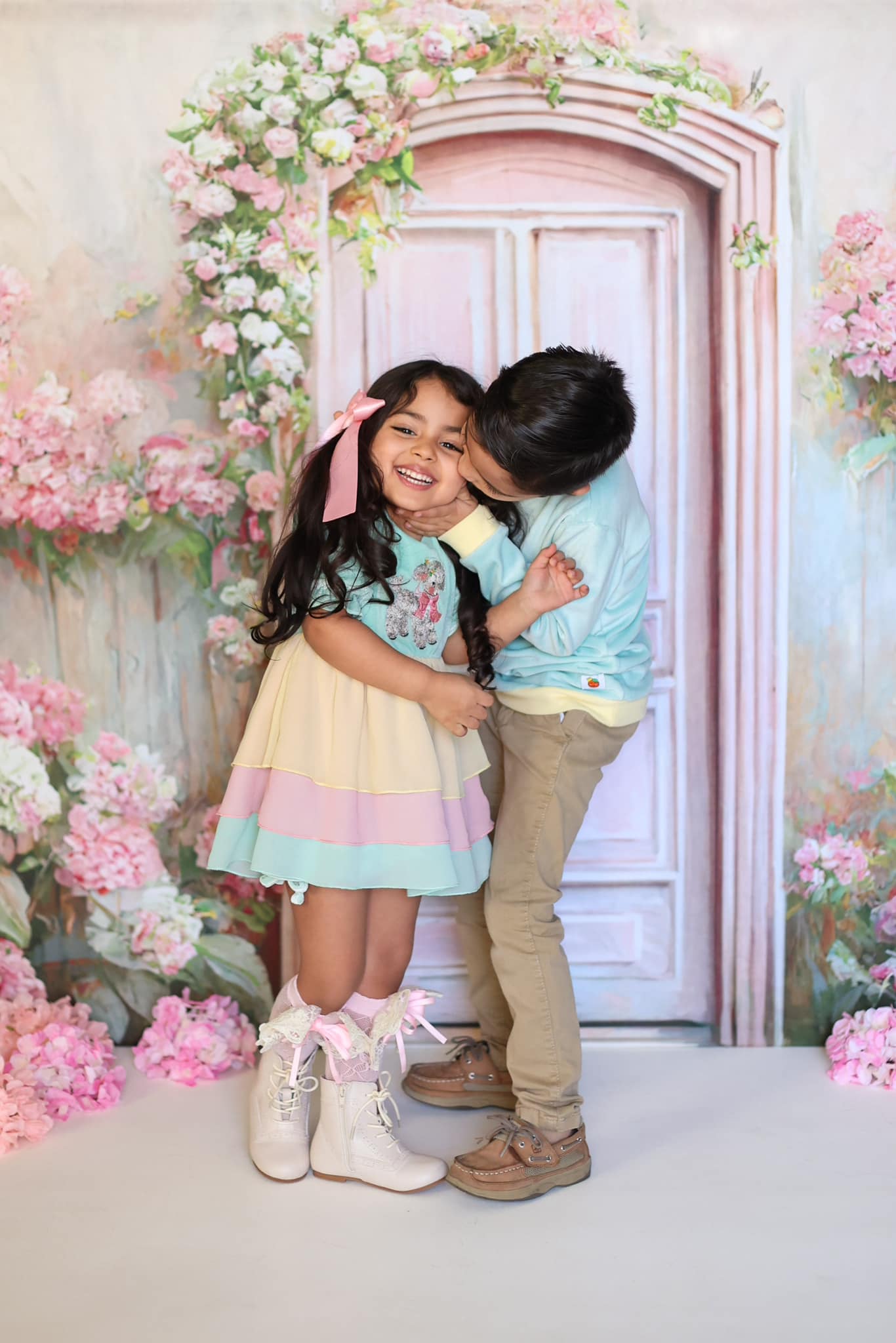 Kate Pink Door Flower Spring Backdrop Designed by Chain Photography - Kate Backdrop AU