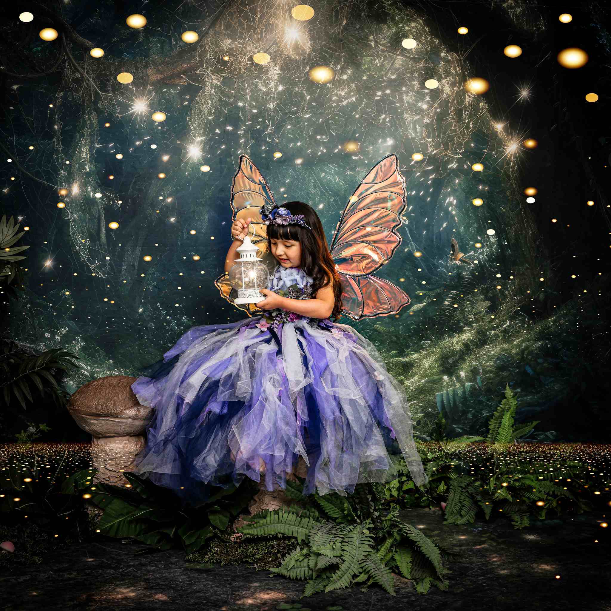 Kate Enchanted Fairy Night Backdrop+Forest Floor Designed by Mandy Ringe Photography - Kate Backdrop AU