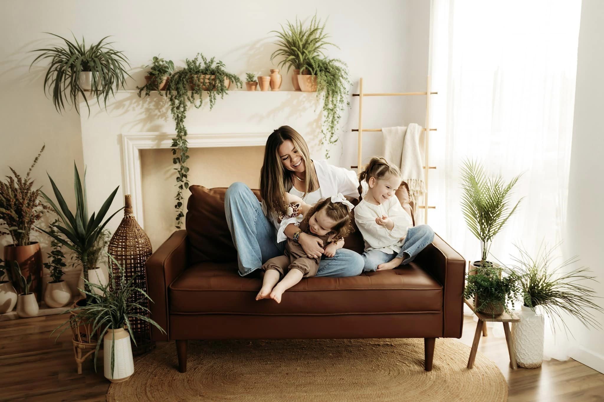 Kate Spring Simple Fireplace Potted Plant Backdrop Designed by Emetselch