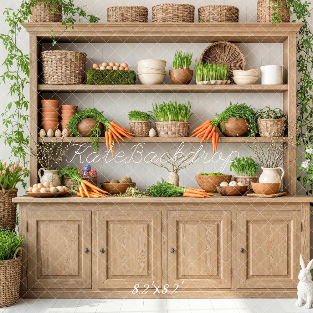 Kate Easter Bunny Cabinet Carrots Backdrop Designed by Patty Roberts