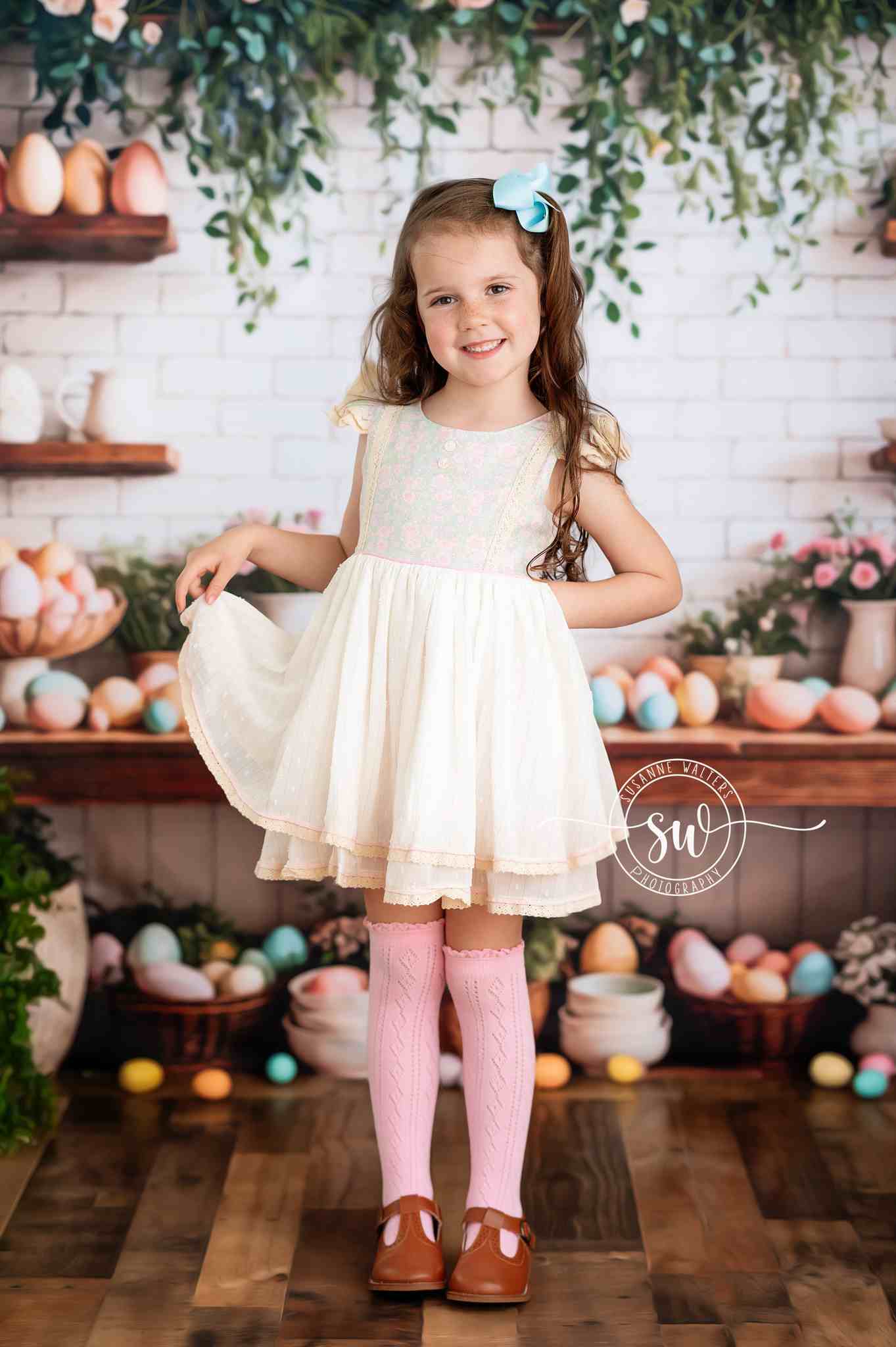 Kate Easter Eggs Flowers Kitchen Backdrop Designed by Emetselch - Kate Backdrop AU