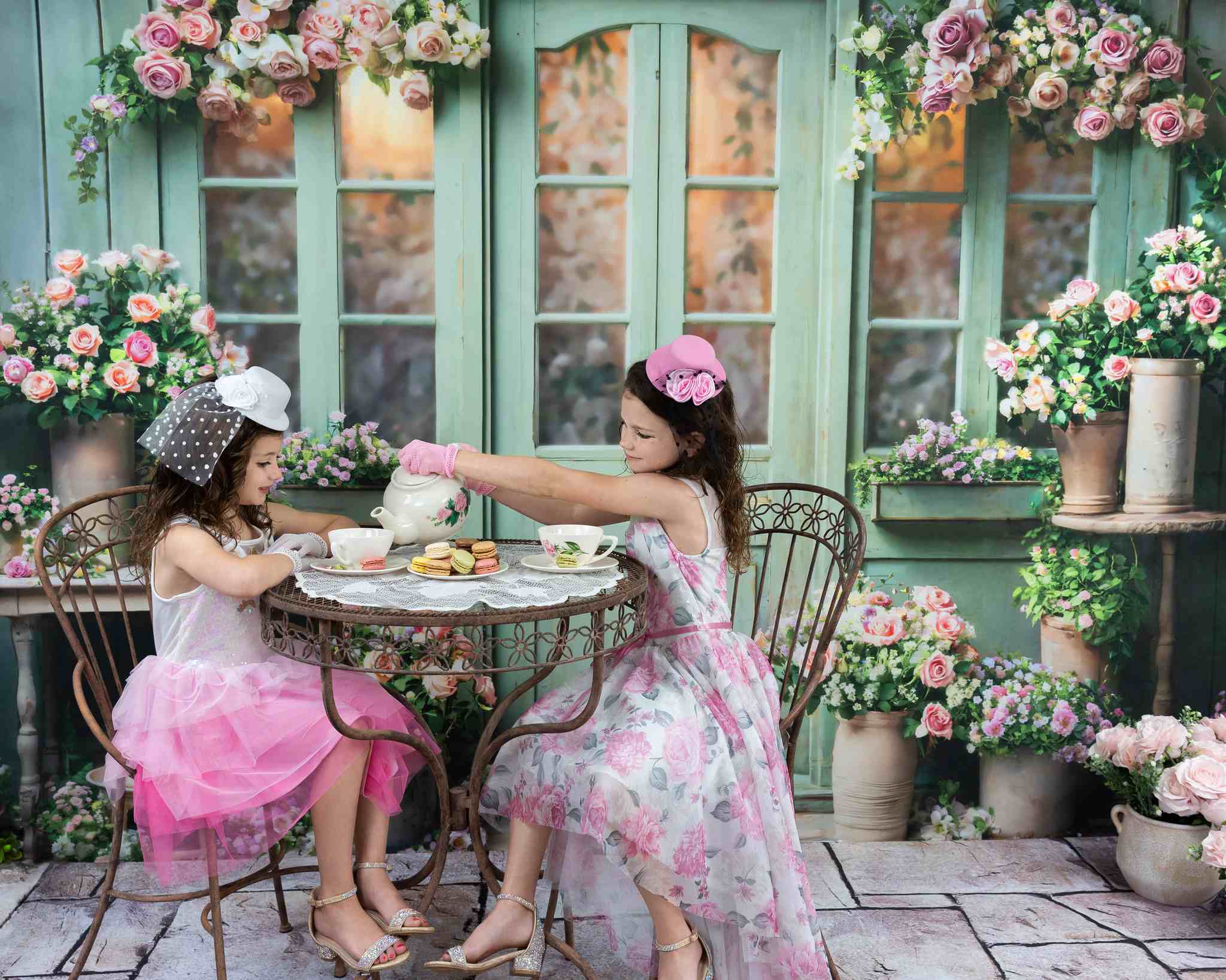 Kate Green Door Spring Flowers Backdrop Designed by Emetselch - Kate Backdrop AU