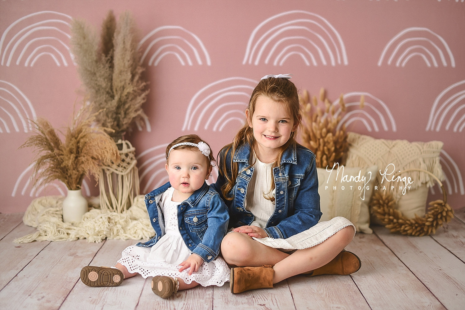 Kate Neutral Boho Rainbow Backdrop Designed by Mandy Ringe Photography