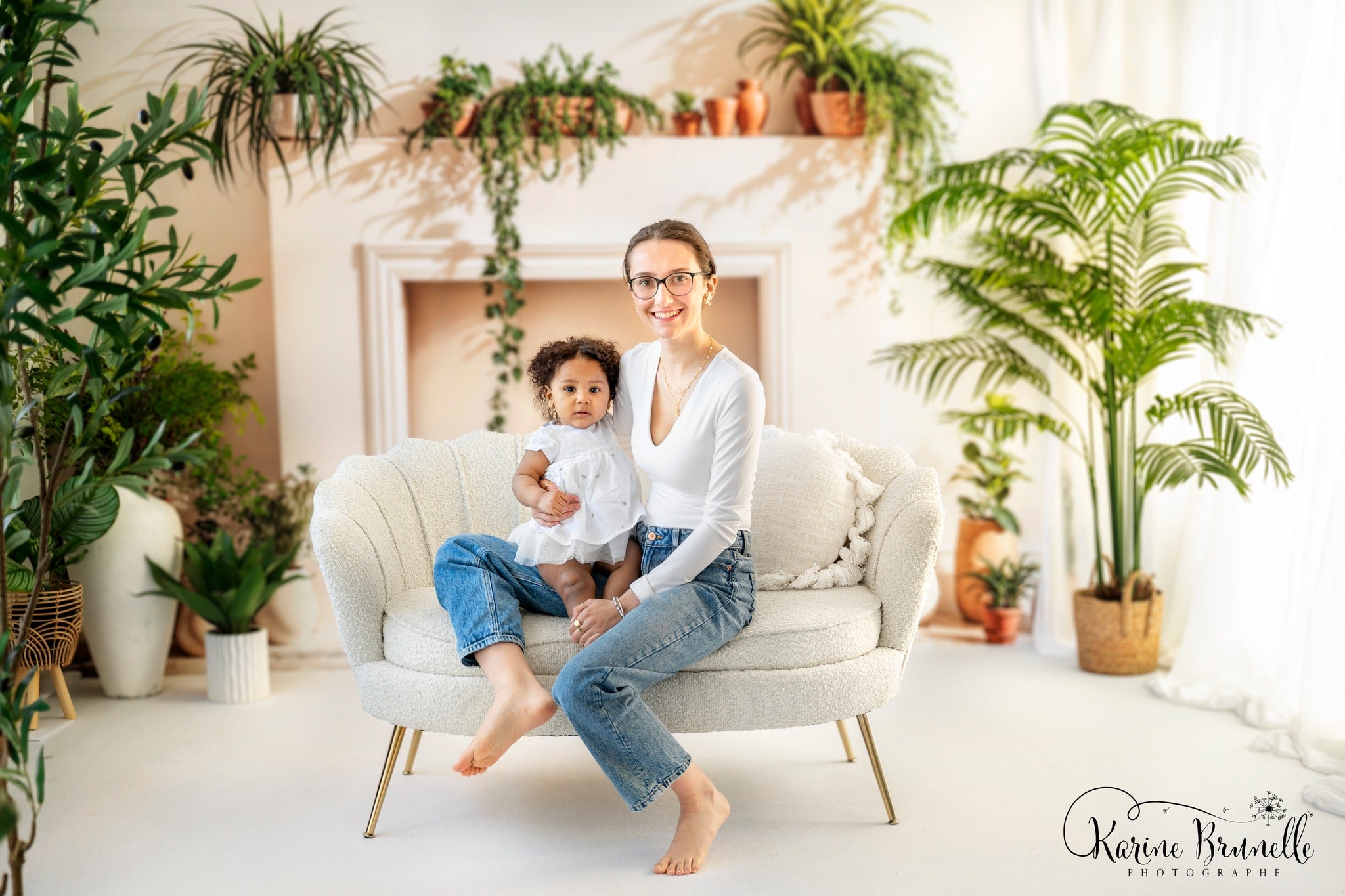Kate Spring Simple Fireplace Potted Plant Backdrop Designed by Emetselch - Kate Backdrop AU