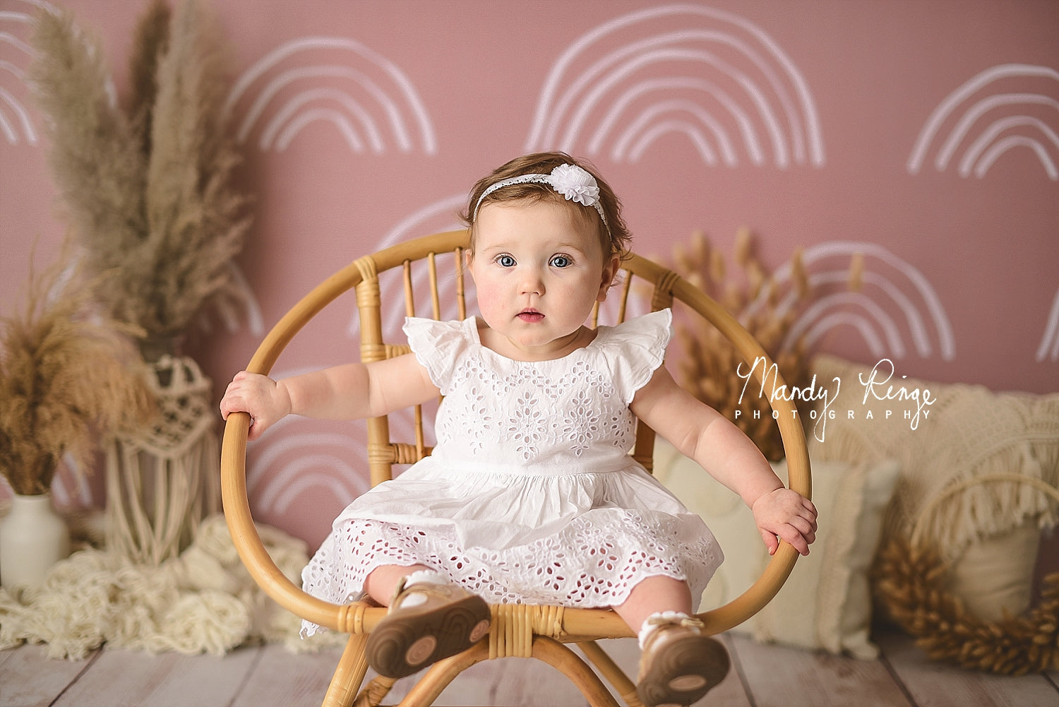 Kate Neutral Boho Rainbow Backdrop Designed by Mandy Ringe Photography