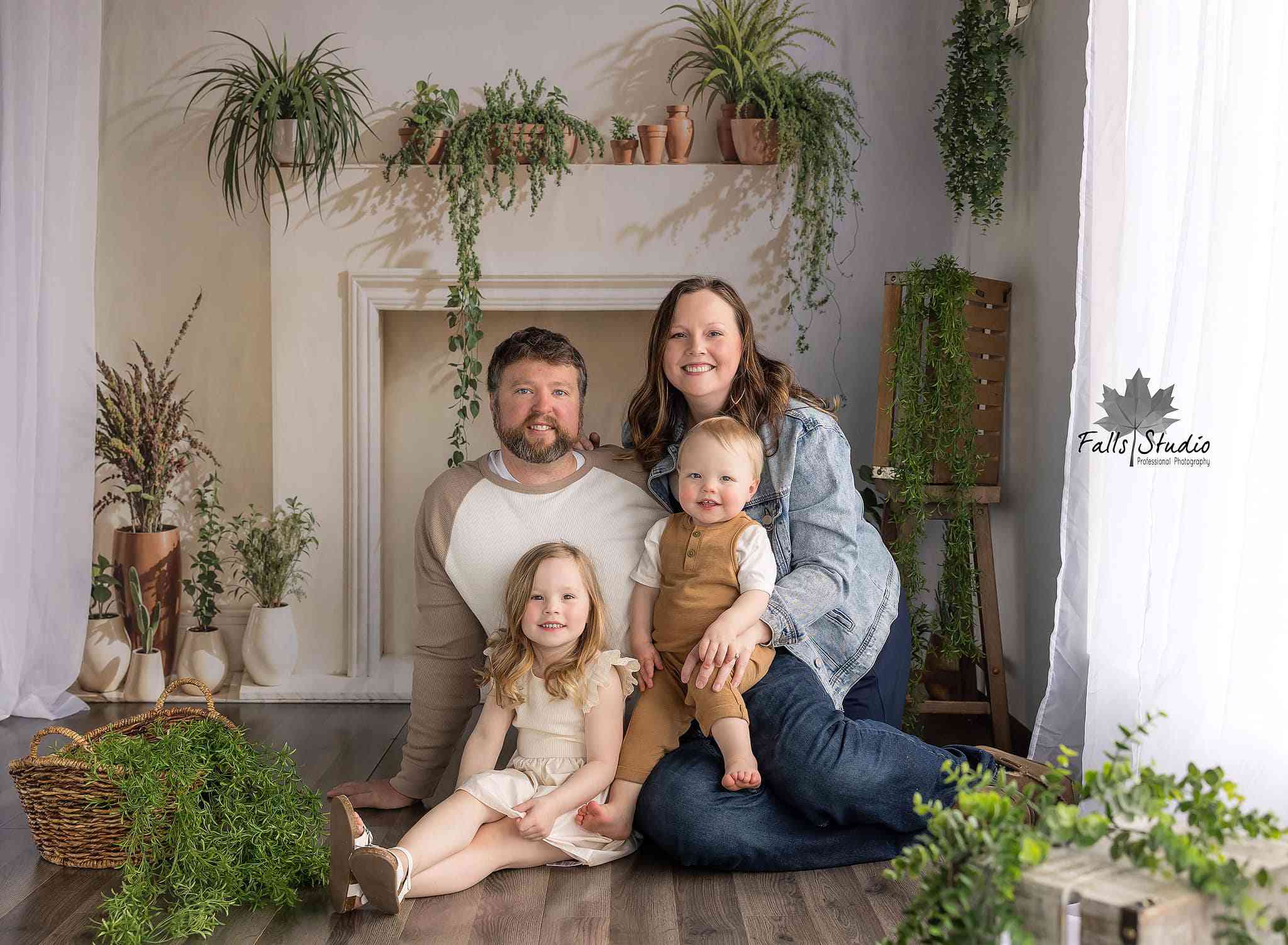 Kate Spring Simple Fireplace Potted Plant Backdrop Designed by Emetselch - Kate Backdrop AU