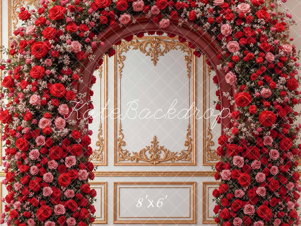 Kate Flower Arch Roses Wall Backdrop Designed by Mini MakeBelieve