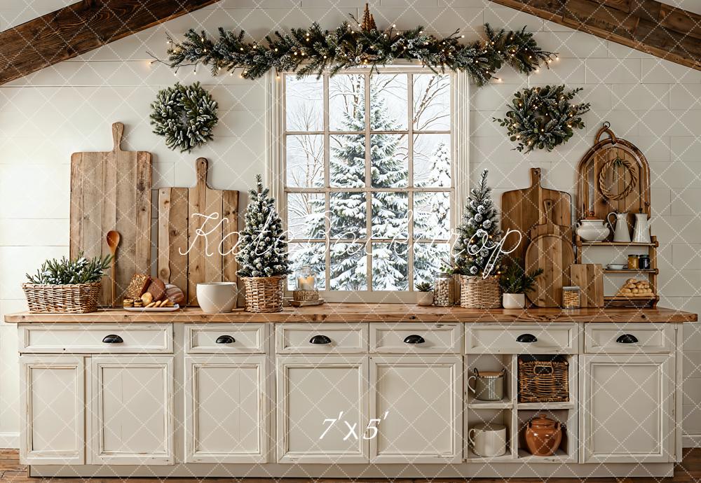 Kate Christmas Rustic Kitchen Backdrop Designed by Emetselch
