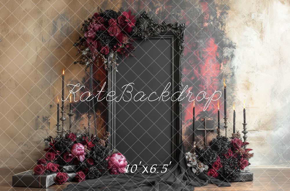 Kate Gothic Floral Candles Halloween Backdrop Designed by Mini MakeBelieve - Kate Backdrop AU