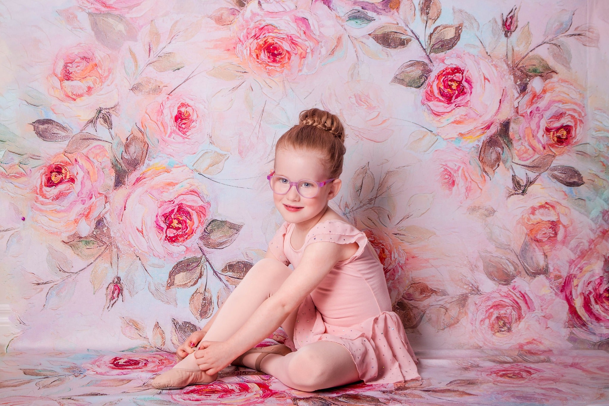 Kate Fine Art Backdrop Pink Flower Floral Oil Painting for Photography - Kate Backdrop AU
