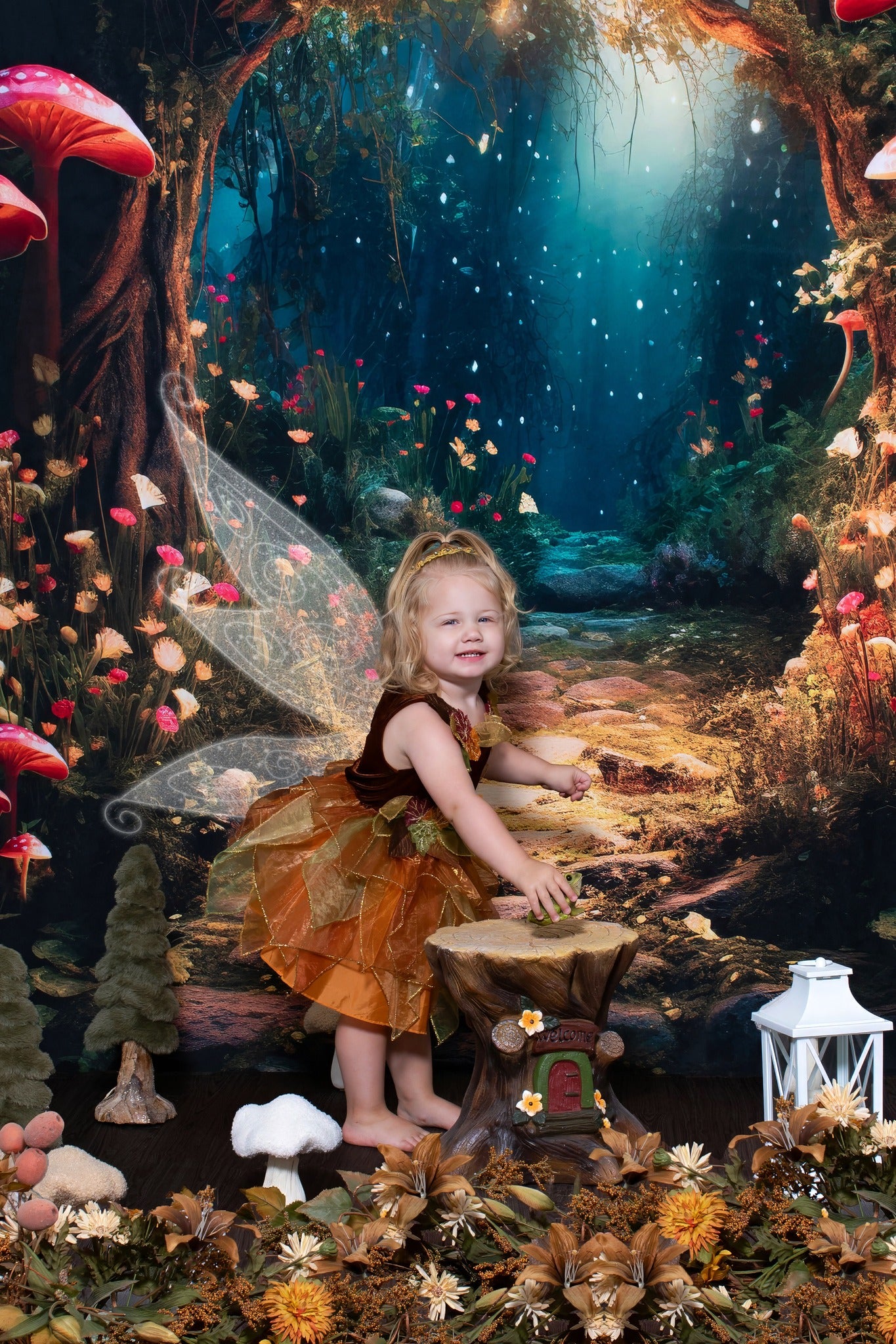 Kate Fantasy Firefly Mushroom Forest Backdrop Designed by Chain Photography - Kate Backdrop AU