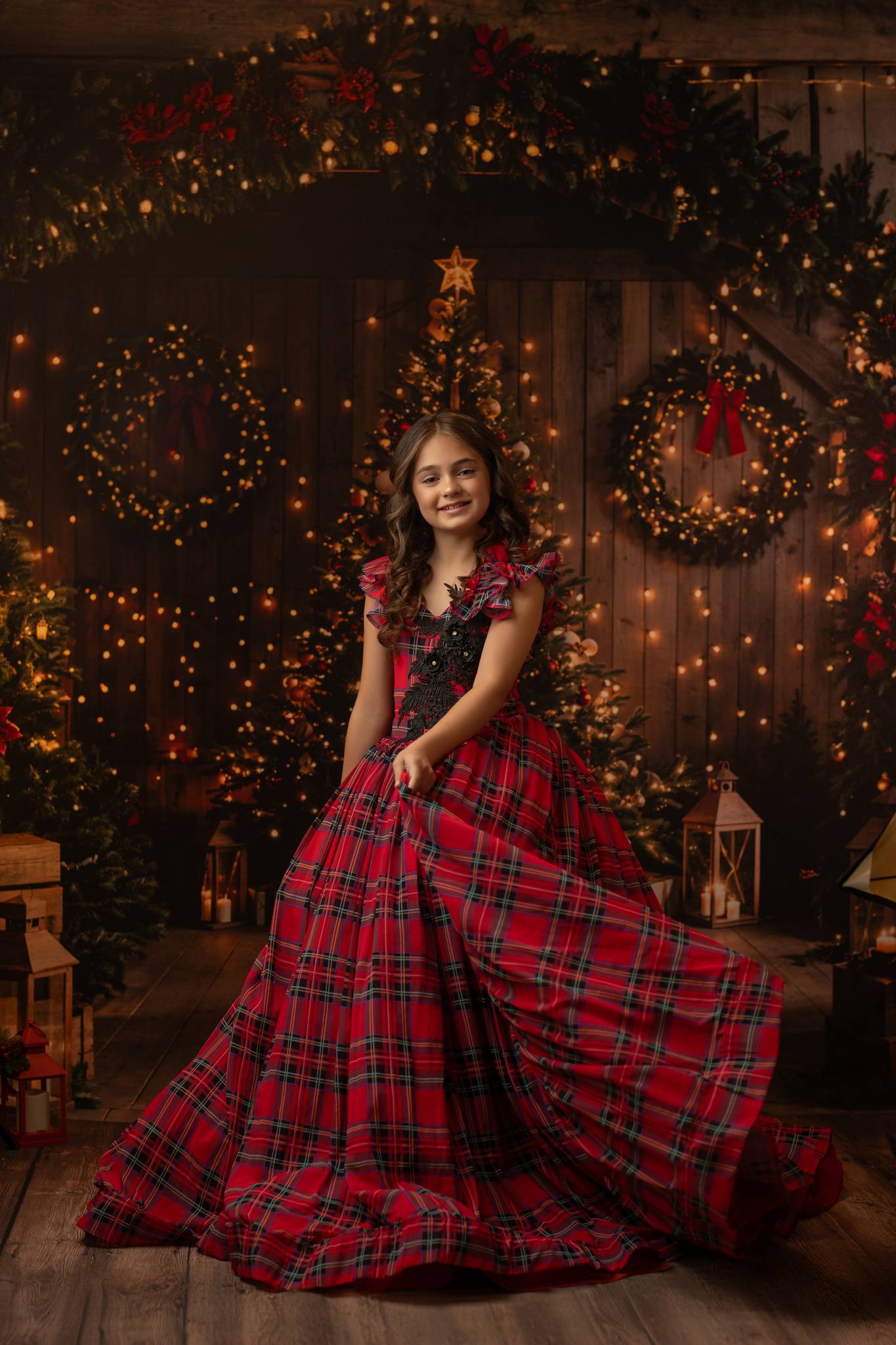 Kate Christmas Backdrop Wooden Arched Barn Door Designed by Chain Photography - Kate Backdrop AU