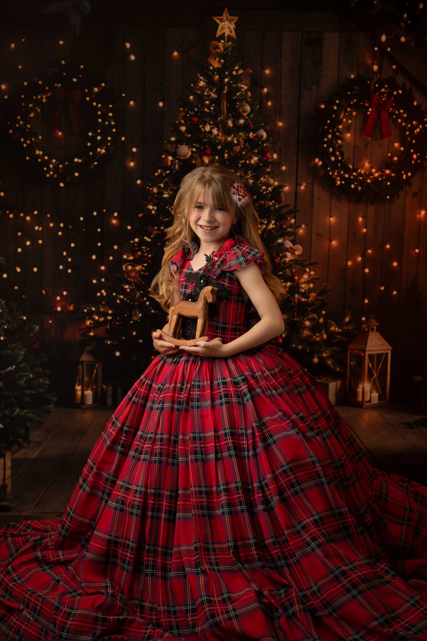 Kate Christmas Backdrop Wooden Arched Barn Door Designed by Chain Photography - Kate Backdrop AU
