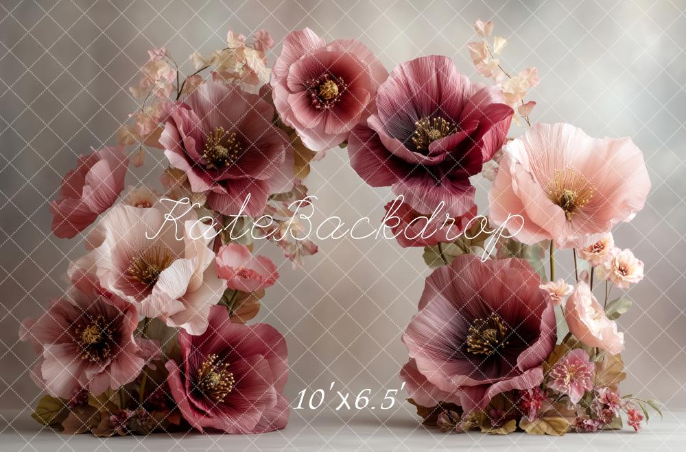 Kate Flower Arch Burgundy Pink Backdrop Designed by Patty Roberts