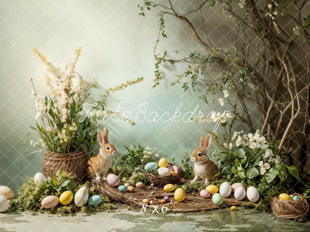Kate Easter Bunny Eggs Fleece Backdrop Designed by Emetselch