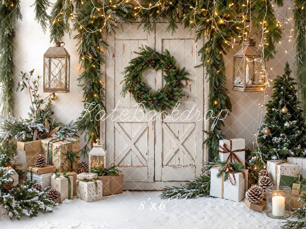 Kate Christmas Wreath Door Backdrop Designed by Emetselch - Kate Backdrop AU