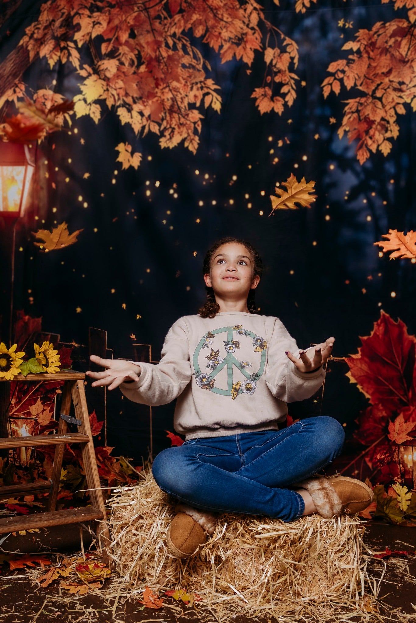 Kate Autumn Night Fallen Leaves Backdrop Designed by Chain Photography - Kate Backdrop AU