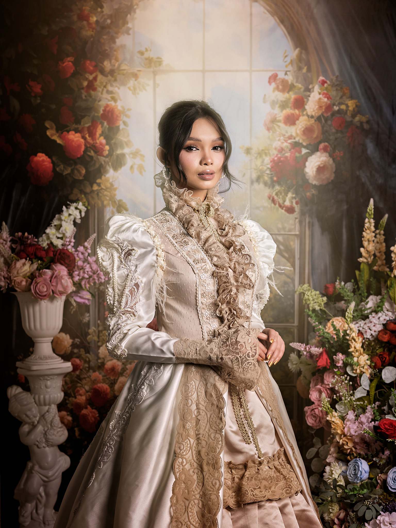 Kate Spring Flowers Window Fine Art Backdrop Designed by GQ - Kate Backdrop AU