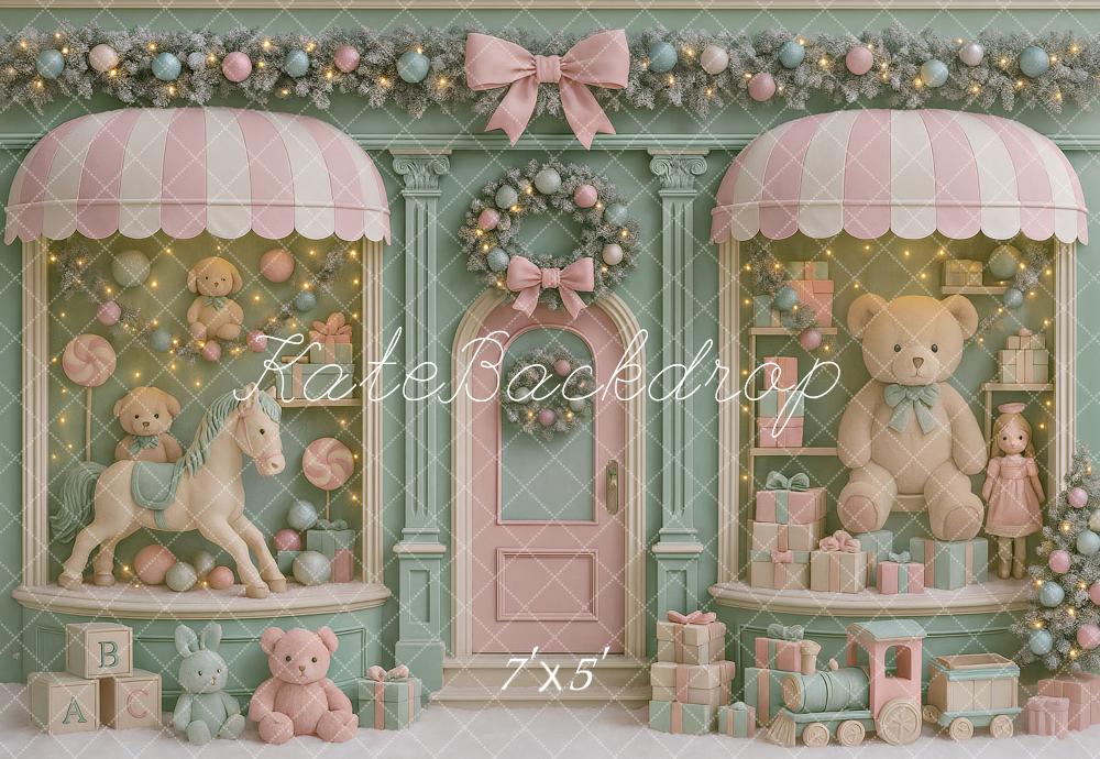 Kate Toy Shop Teddy Bear Christmas Backdrop Designed by Ashley Paul