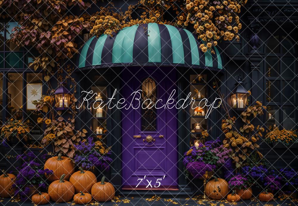 Kate Halloween Purple Door Pumpkins Backdrop Designed by Chain