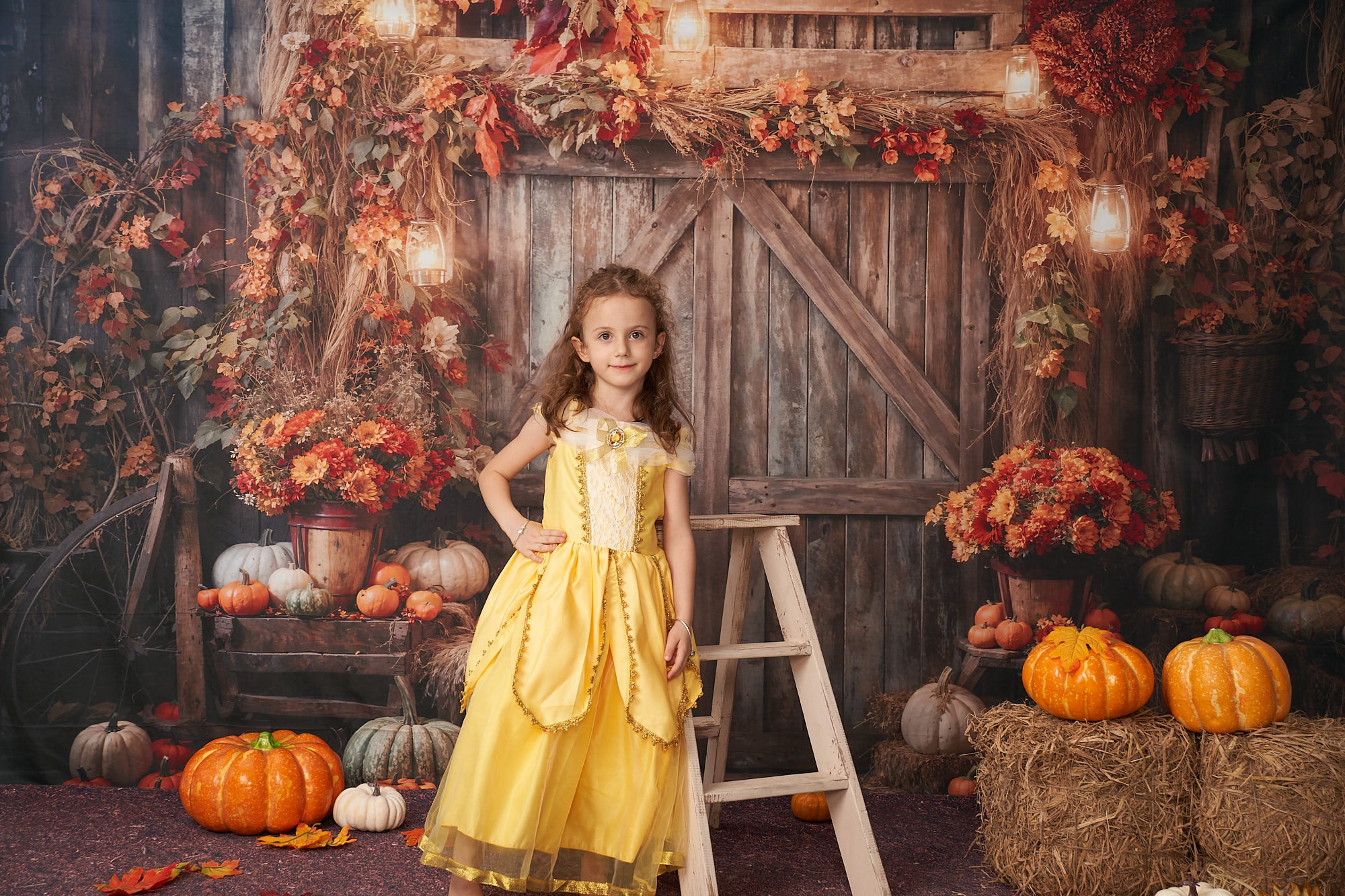 Kate Autumn Leaves Retro Barn Backdrop Designed by Emetselch - Kate Backdrop AU