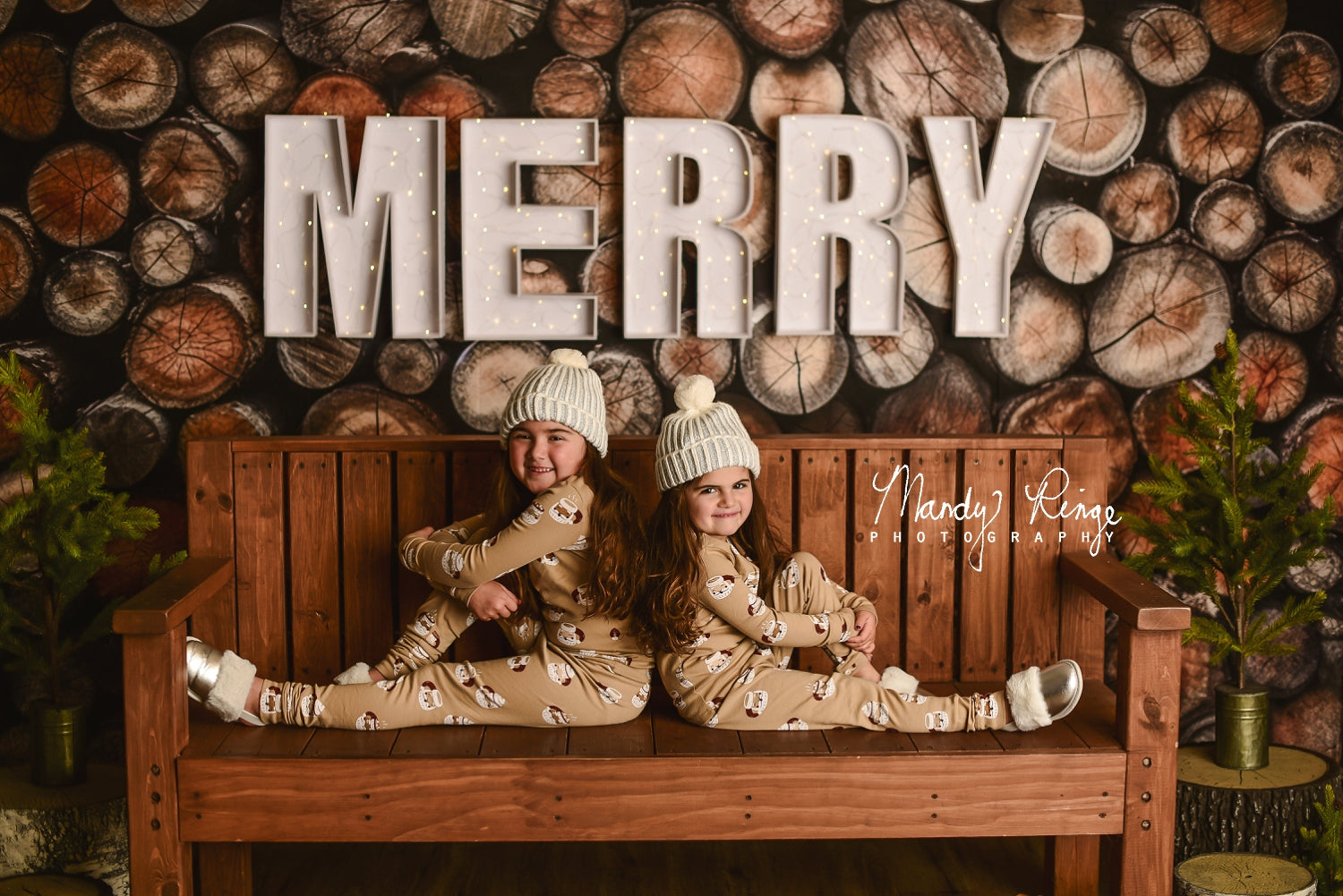 Kate Cut Log Wall Backdrop Wood Designed by Mandy Ringe Photography - Kate Backdrop AU