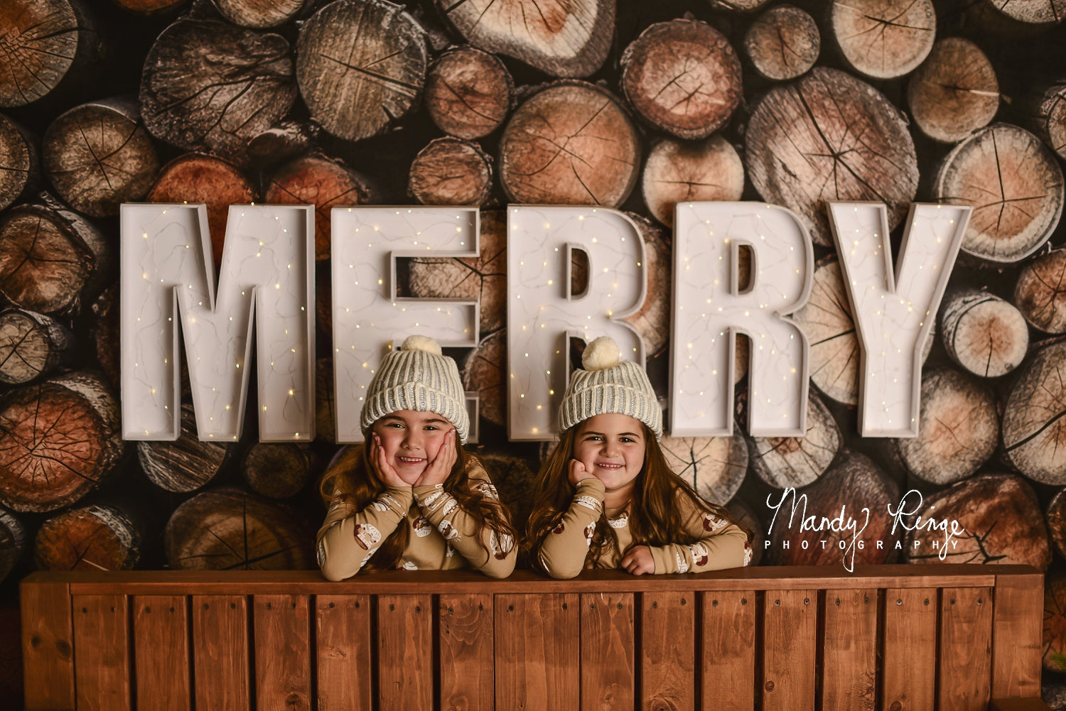 Kate Cut Log Wall Backdrop Wood Designed by Mandy Ringe Photography - Kate Backdrop AU