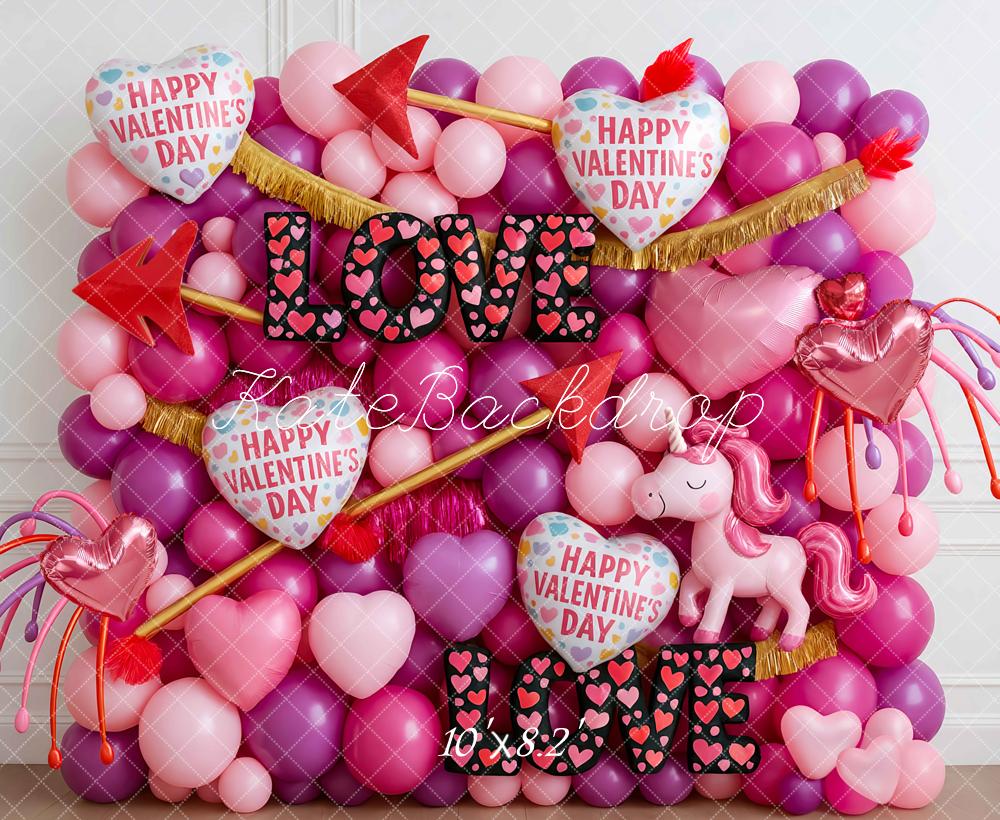Kate Valentine's Day Balloons Hearts Backdrop Designed by Mini MakeBelieve - Kate Backdrop AU