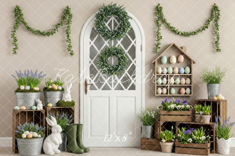 Kate Easter Bunny Eggs Door Fleece Backdrop Designed by Patty Roberts