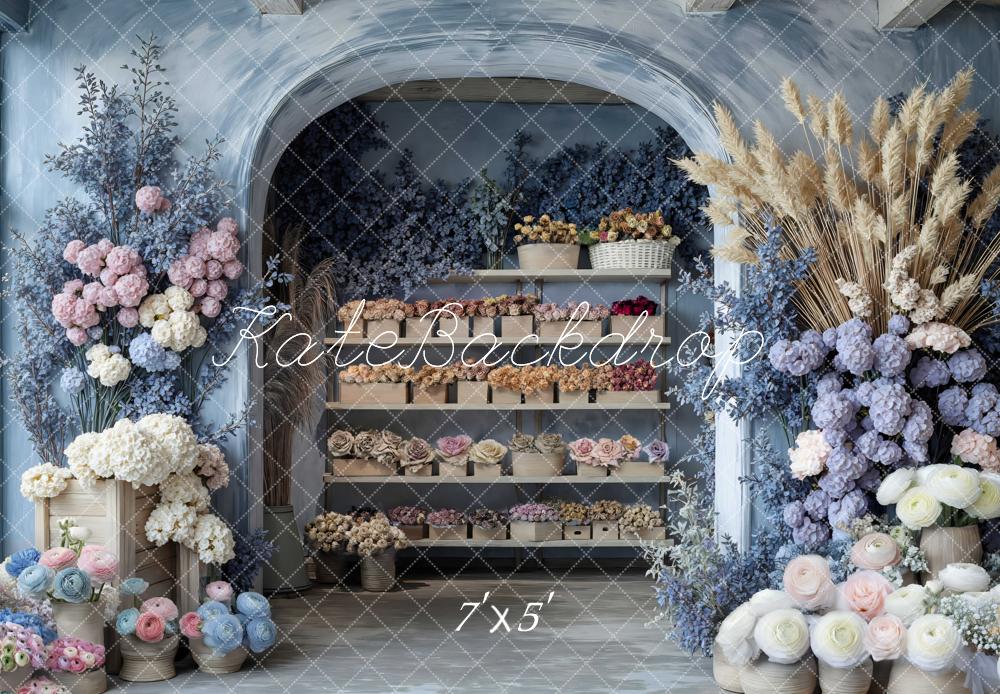 Kate Flower Arch Cabinet Blue Backdrop Designed by Mini MakeBelieve