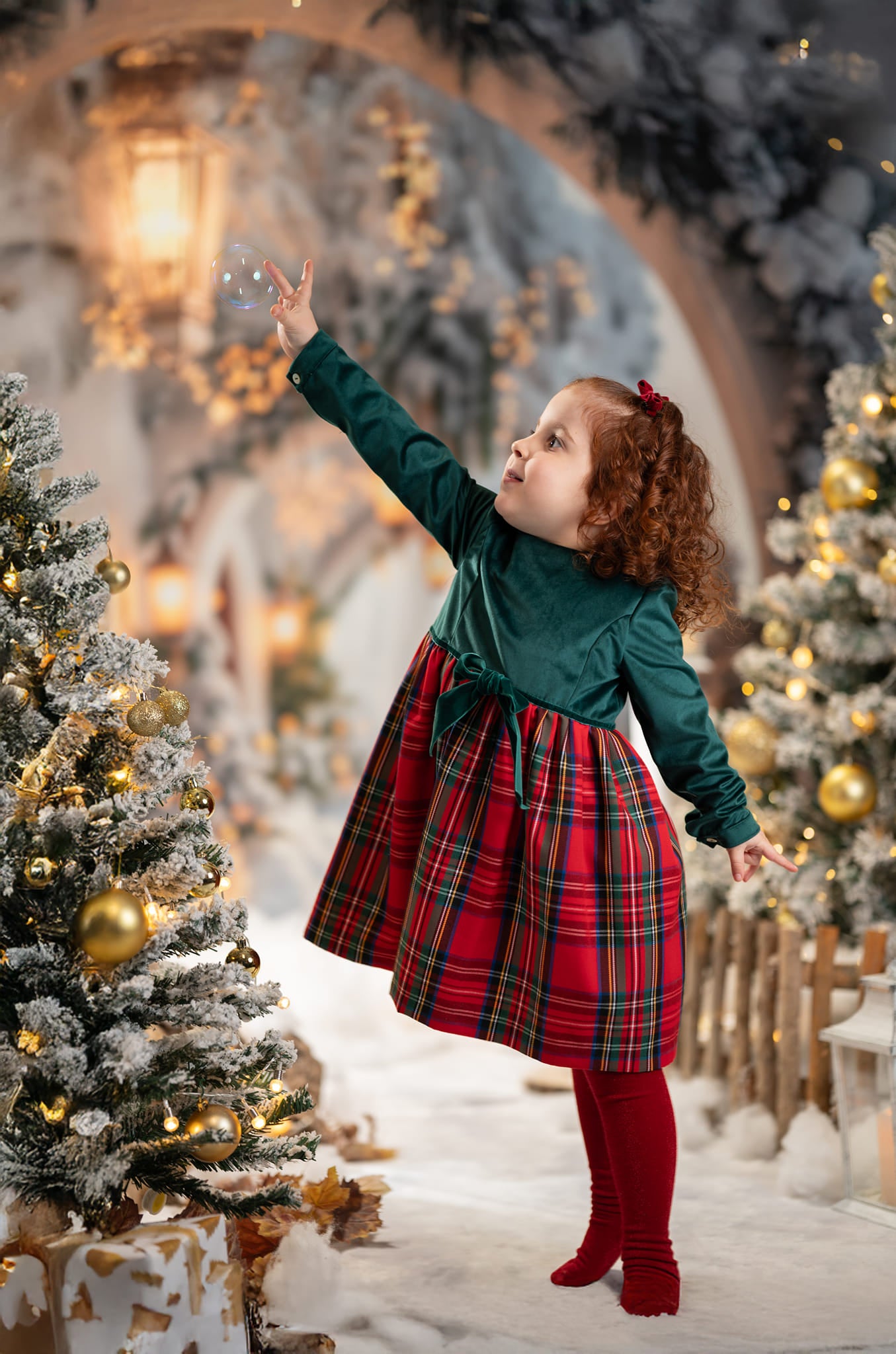Kate Christmas Winter Snow Arch Backdrop Designed by Emetselch - Kate Backdrop AU