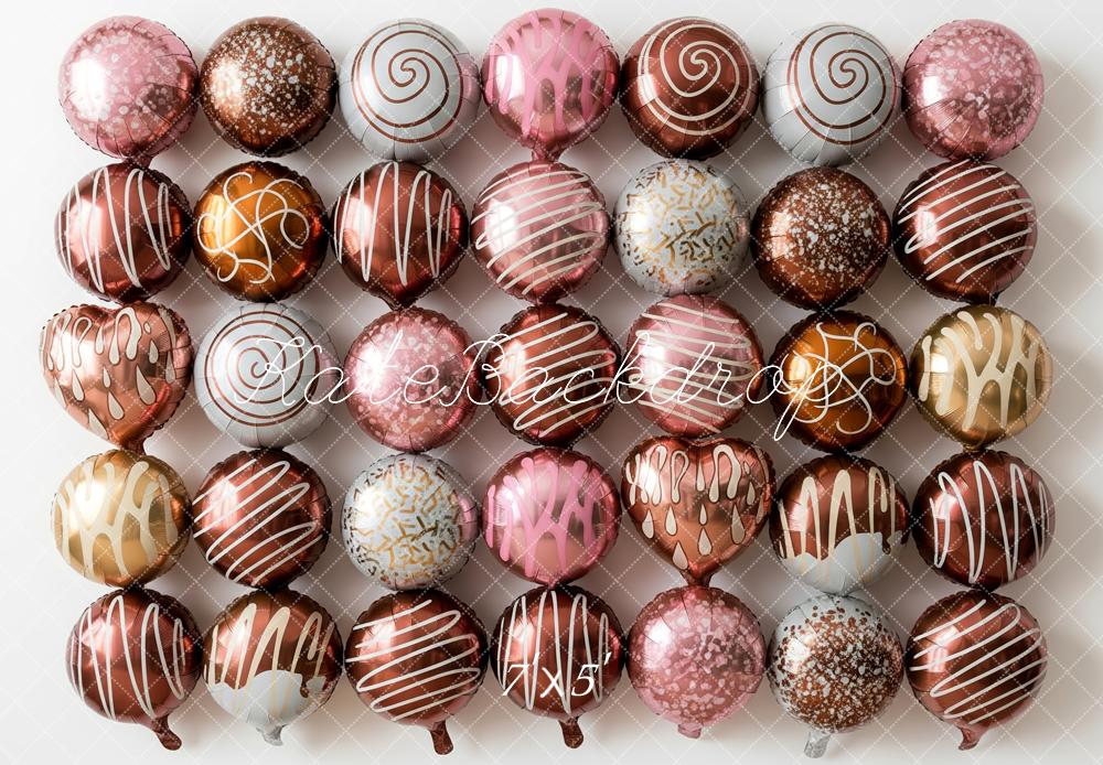 Kate Chocolate Spheres Pink Gold Backdrop Designed by Patty Roberts