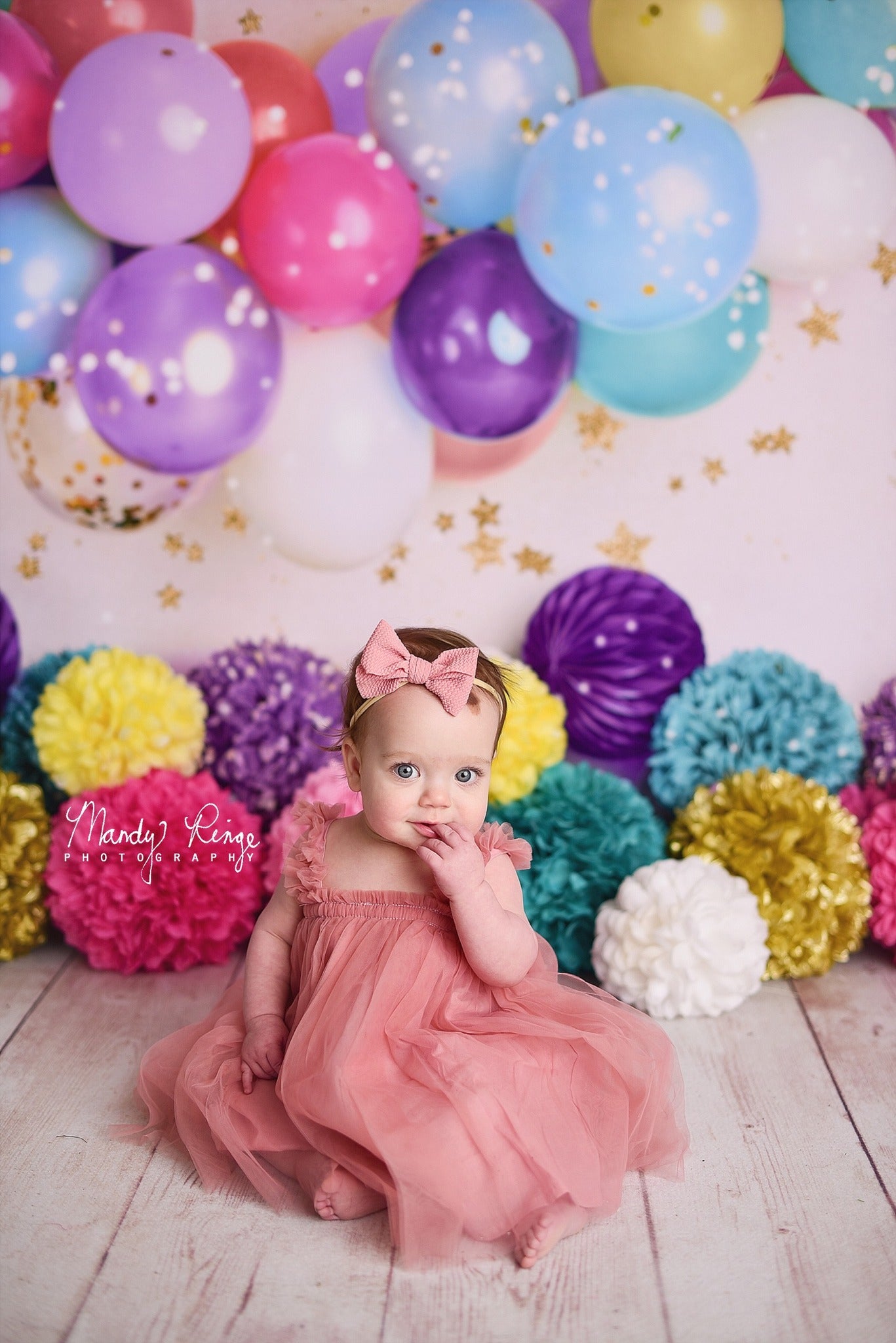 Kate Birthday Balloons and Stars Backdrop Designed By Mandy Ringe Photography - Kate Backdrop AU