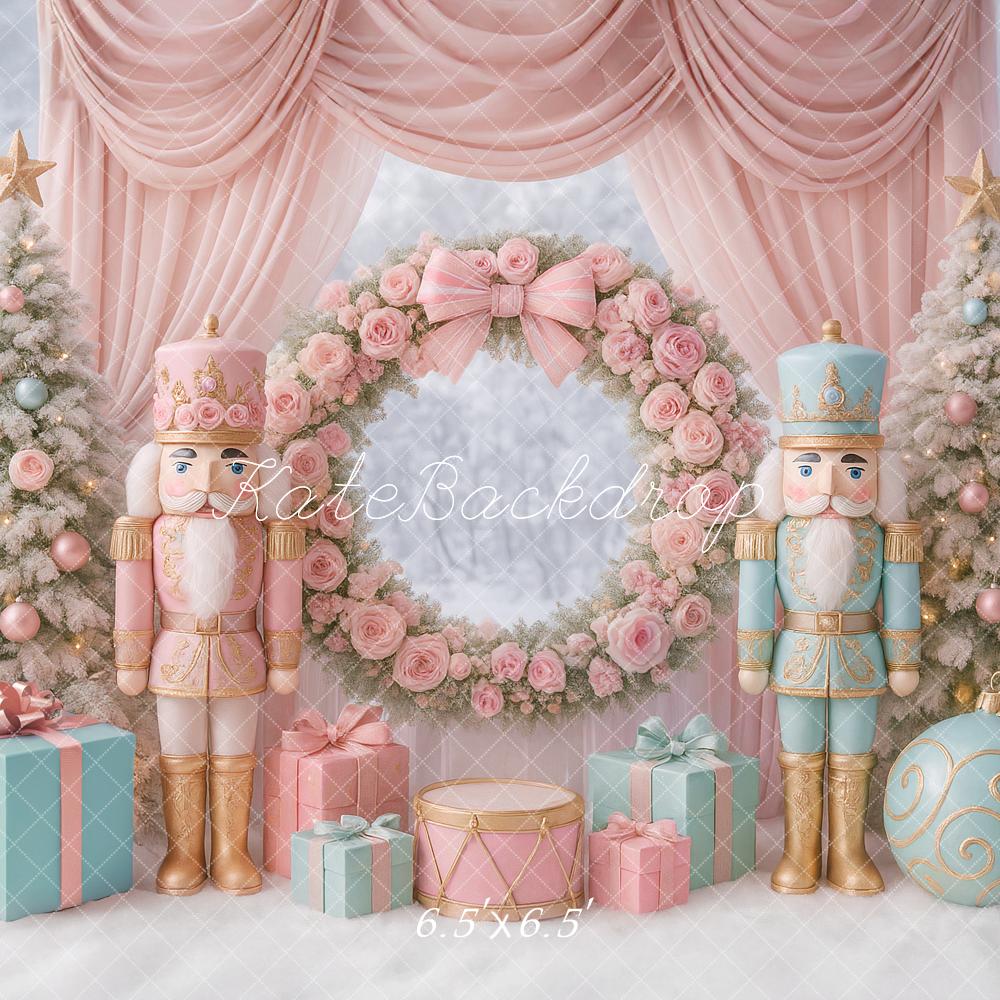 Kate Pink Christmas Nutcracker Backdrop Designed by Patty Roberts - Kate Backdrop AU