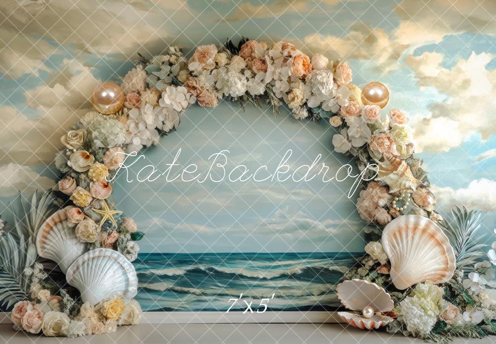 Kate Arch Seashell Beach Waves Backdrop Designed by Mini MakeBelieve - Kate Backdrop AU