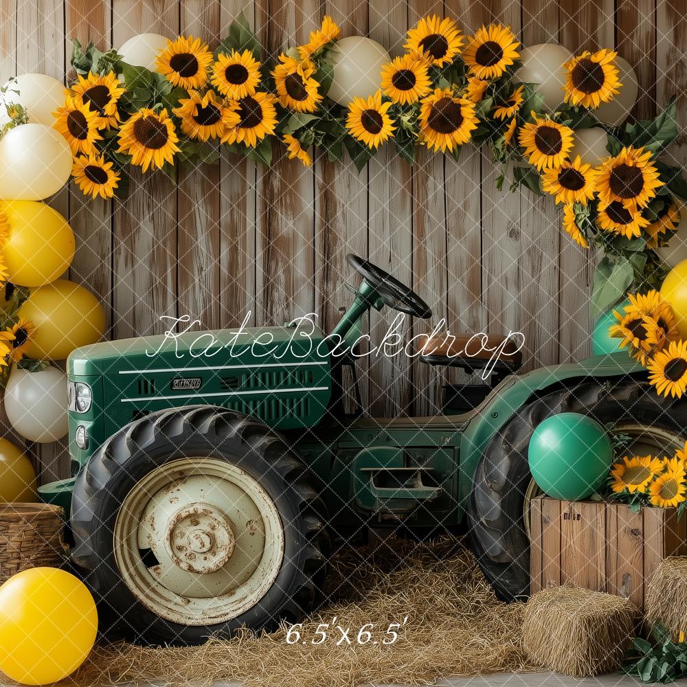 15% OFF Kate Tractor Sunflowers Wooden Backdrop Designed by Patty Roberts