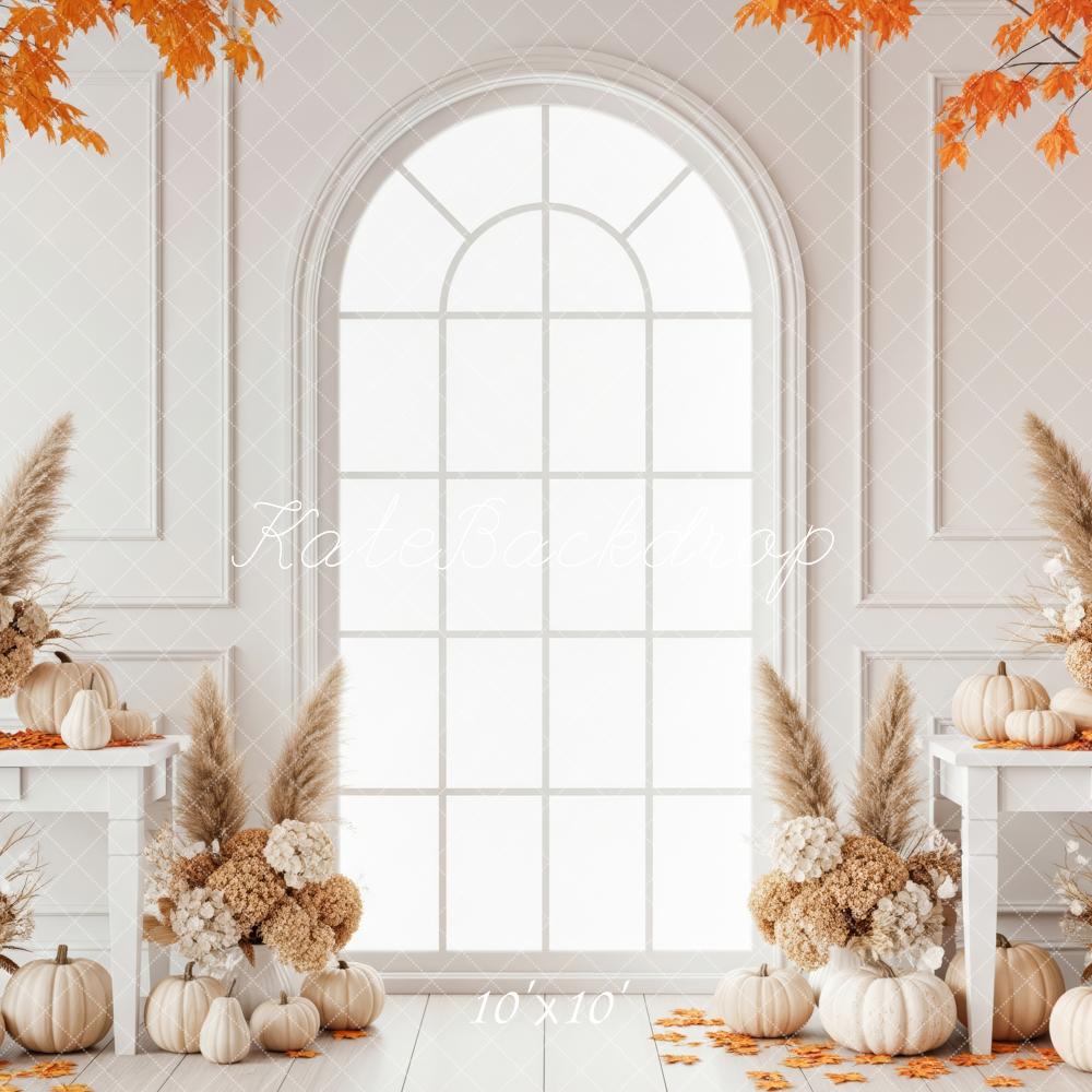 Kate Autumn White Pumpkins Arch Backdrop Designed by Patty Roberts