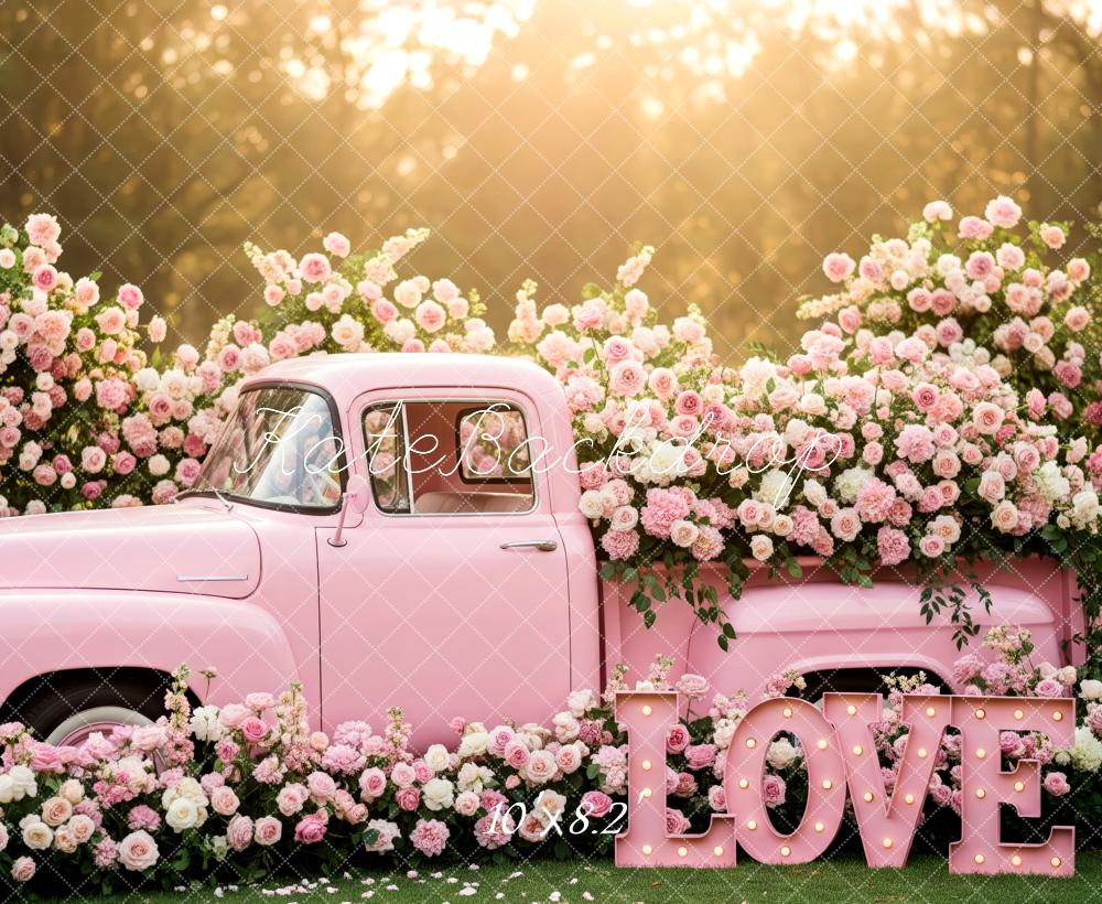 Kate Truck Pink Roses Love Letters Backdrop Designed by Patty Roberts