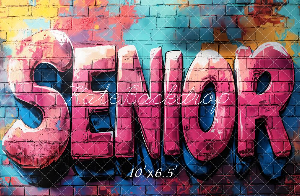 Kate Senior Graffiti Brick Wall Fleece Backdrop Designed by Emetselch - Kate Backdrop AU
