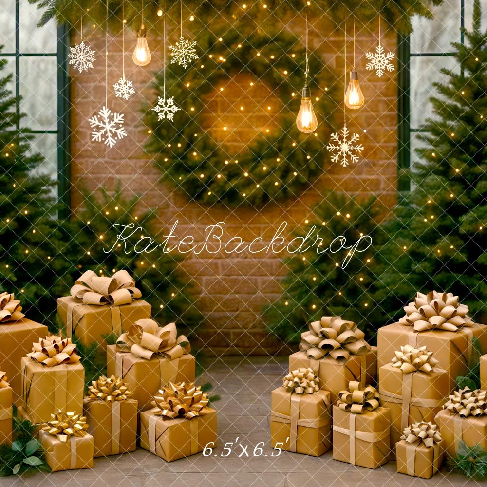Kate Christmas Presents Pine Trees Backdrop Designed by Mini MakeBelieve - Kate Backdrop AU